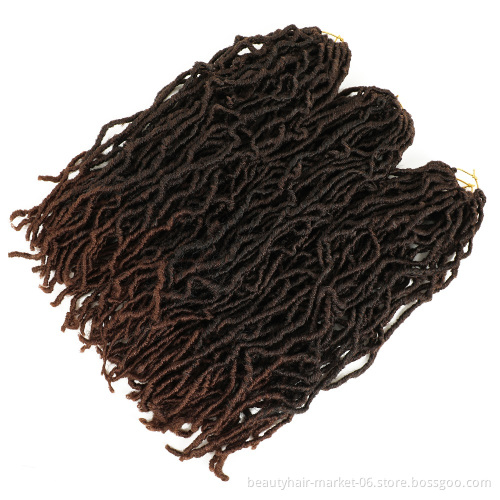 Wholesale 14 18 24 36 inch Synthetic Crochet Braid Hair Extensions Ombre Faux locs Hair Pre Looped Crochet Hair